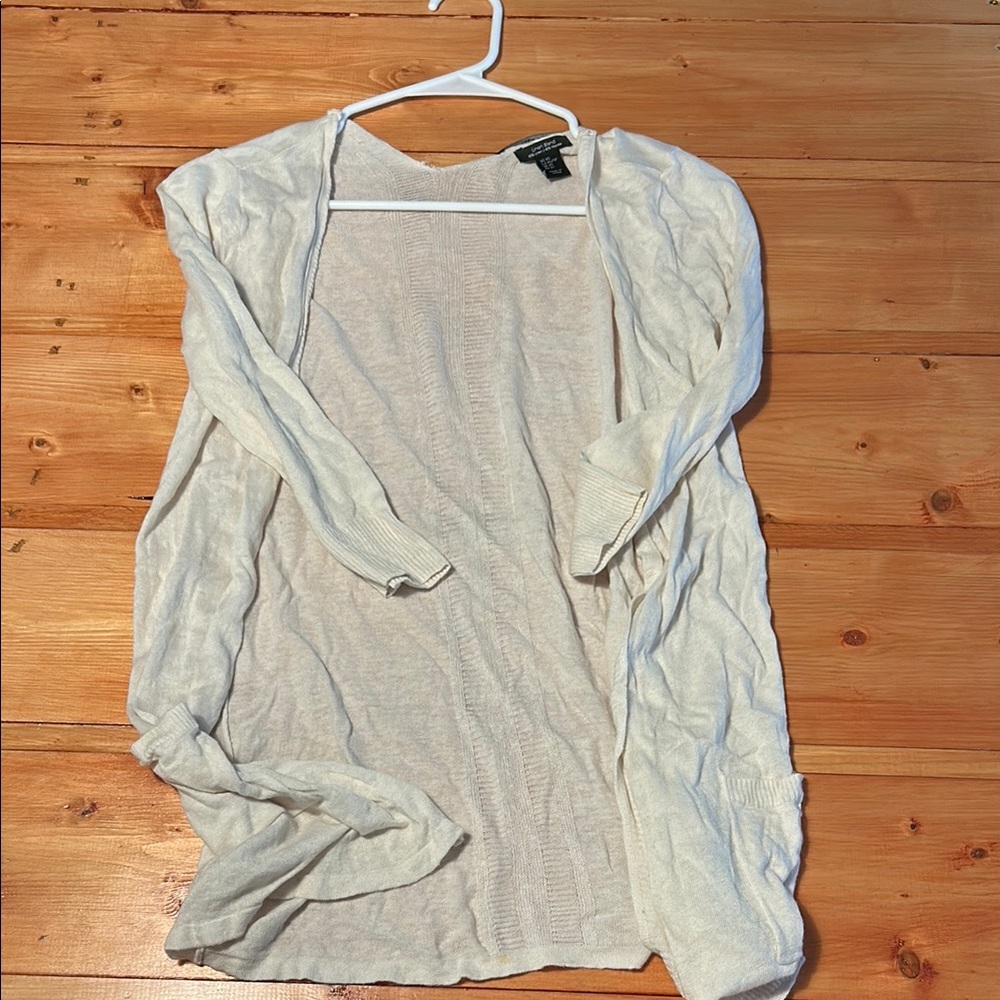 Cream Open Front Cardigan